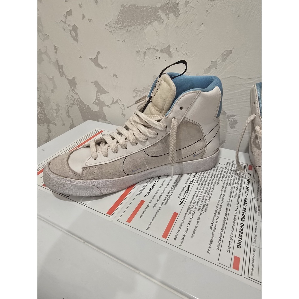 Nike Blazer Mid 77 SE GS University White Blue DH8640-104 Kids Sneakers 6Y - Picture 4 of 8
